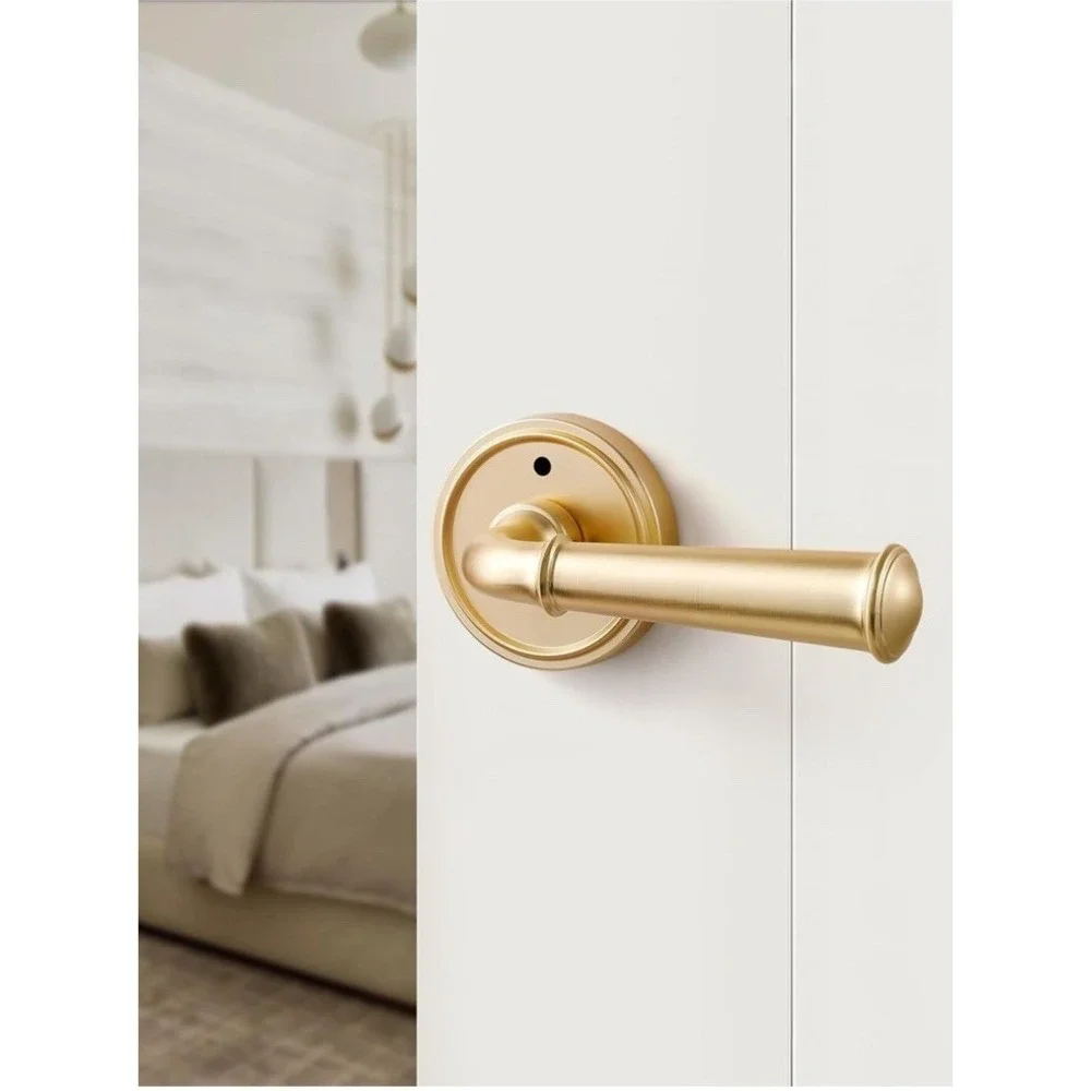 Brushed Gold Privacy Door Handle Interior Bedroom Bathroom Privacy Gold Door ...